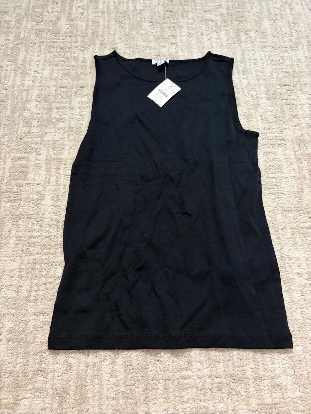 J. Crew black sleeveless shell tank top 100% cotton size Small brand NWT